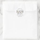Gewoon Chic Floral Garden Baby shower Dank je wel Ronde Sticker (Tas)