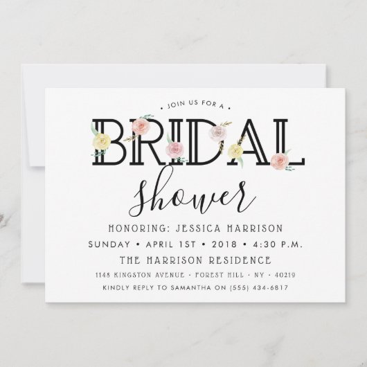 Gewoon Chic Floral Garden Vrijgezellenfeest Kaart (Voorkant)