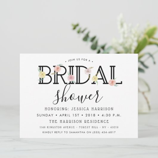 Gewoon Chic Floral Garden Vrijgezellenfeest Kaart (Staand voorkant)