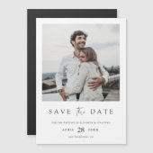 Gewoon Chic Photo Wedding Save the Date Magnet Magnetische Uitnodiging (Voorkant / Achterkant)