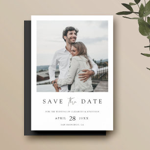 Gewoon Chic Photo Wedding Save the Date Magnet Magnetische Uitnodiging