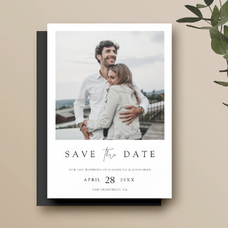 Gewoon Chic Photo Wedding Save the Date Magnet Magnetische Uitnodiging