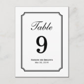 Gewoon Chic Trouwtafel Nummer Kaart (Voorkant)