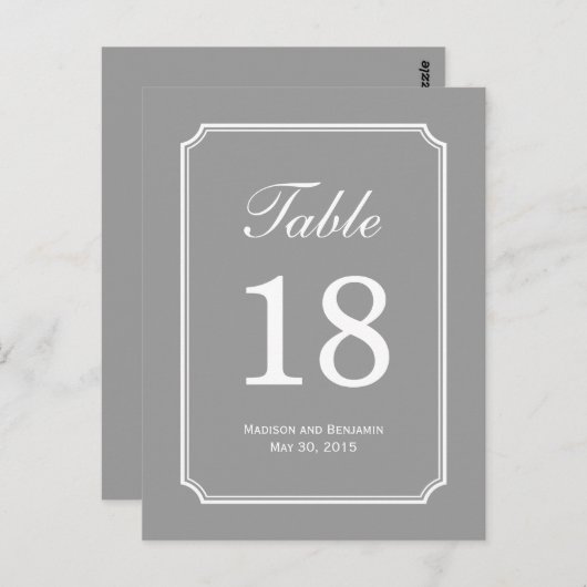 Gewoon Chic Trouwtafel Nummer Kaart (Voorkant / Achterkant)