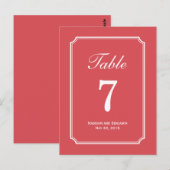 Gewoon Chic Trouwtafel Nummer Kaart (Voorkant / Achterkant)