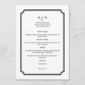 Gewoon Chic Wedding Menu Kaart (Voorkant)