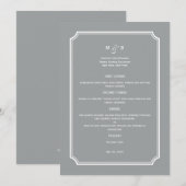 Gewoon Chic Wedding Menu Kaart (Voorkant / Achterkant)