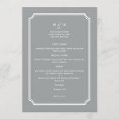 Gewoon Chic Wedding Menu Kaart (Voorkant)