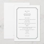 Gewoon Chic Wedding Menu Kaart (Voorkant / Achterkant)
