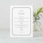 Gewoon Chic Wedding Menu Kaart (Staand voorkant)