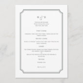 Gewoon Chic Wedding Menu Kaart (Voorkant)
