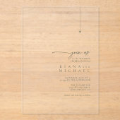 Gewoon Chic Wedding Moss Green Transparant ID1046 Acryl Uitnodigingen (Voorkant)