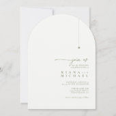 Gewoon Chic Wedding Pearl/Moss Green Arch ID1046 Kaart (Voorkant)