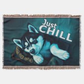 Gewoon chill husky puppy deken (Voorkant)