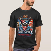 Gewoon chillen deze vierde grappige wasbeer zomer t-shirt (Voorkant)
