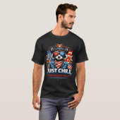 Gewoon chillen deze vierde grappige wasbeer zomer t-shirt (Voorkant volledig)
