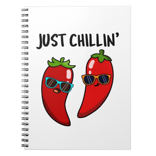 Gewoon Chillen Funny Red Hot Chili Peppers Pun Notitieboek (Voorkant)