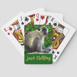 "Gewoon chillen" Green Monkey Print speelkaarten