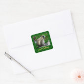 "Gewoon Chillen" Green Monkey Print Vierkante Stic Sticker (Envelop)