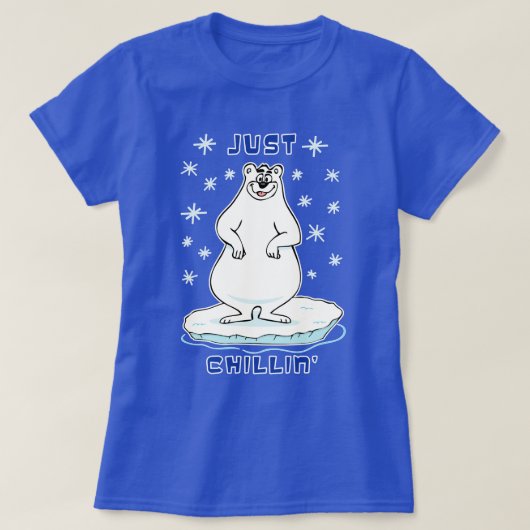 Gewoon chillen IJsbeer T-shirt (Design voorkant)