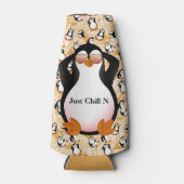 Gewoon chillen N pinguïn Flesjeskoeler (Voorkant)