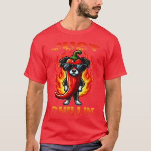 Gewoon chillen peper chili voor vriend van pittig t-shirt
