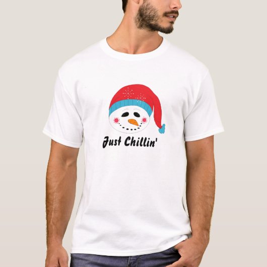 Gewoon chillen Sneeuwman T-shirt (Voorkant)