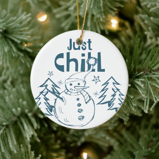 Gewoon Chillen Speelse Kerst Keramisch Ornament (Boom)