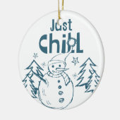 Gewoon Chillen Speelse Kerst Keramisch Ornament (Links)