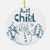 Gewoon Chillen Speelse Kerst Keramisch Ornament (Achterkant)