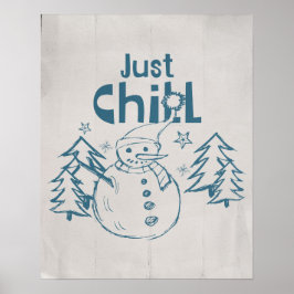 Gewoon Chillen Speelse Kerst Poster