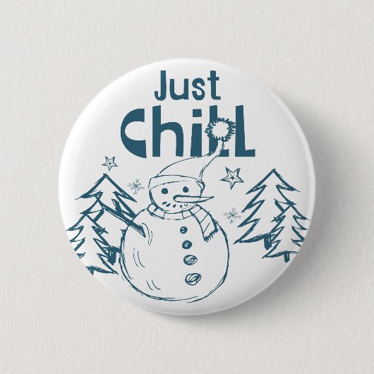 Gewoon Chillen Speelse Kerst Ronde Button 5,7 Cm (Voorkant)