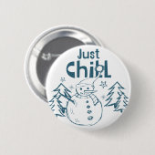 Gewoon Chillen Speelse Kerst Ronde Button 5,7 Cm (Voorkant /achterkant)