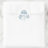 Gewoon Chillen Speelse Kerst Ronde Sticker (Tas)