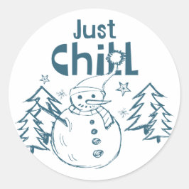 Gewoon Chillen Speelse Kerst Ronde Sticker