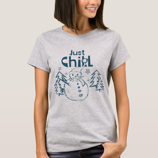 Gewoon Chillen Speelse Kerst T-shirt (Voorkant)