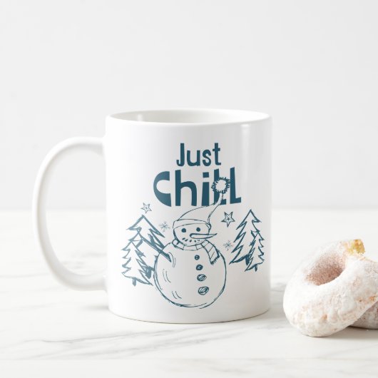Gewoon Chillen Speelse Kerstmis Koffiemok (Met donut)