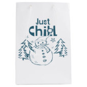 Gewoon Chillen Speelse Kerstmis Medium Cadeauzakje (Voorkant)