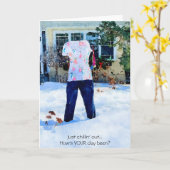 Gewoon chillen uit bevroren broek outfit blanco kaart (Gele Bloem)