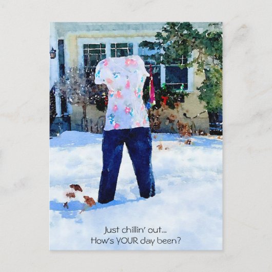 Gewoon chillen uit Frozen Pants Outfit Briefkaart (Voorkant)