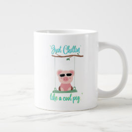 gewoon chillen - varken citaat grote koffiekop