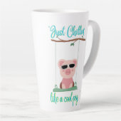 gewoon chillen - varken citaat latte mok (Rechterhoek)
