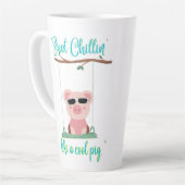 gewoon chillen - varken citaat latte mok (Linkerhoek)