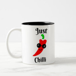 Gewoon chillende chili tweekleurige koffiemok