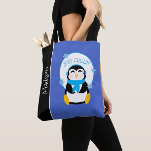 Gewoon Chillin' Cute Penguin Canvas tas