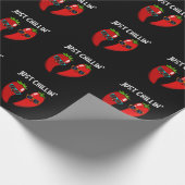 Gewoon Chillin Funny Chili Peppers Pun Dark BG Cadeaupapier (Hoek)