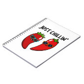 Gewoon Chillin Funny Red Hot Chili Peppers Pun Notitieboek (Linkerzijde)