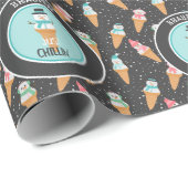 Gewoon Chillin Grappige Sneeuwkegelwinter Cadeaupapier (Rol Hoek)