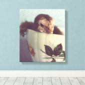 Gewoon Chillin hier in deze Teacup Canvas Afdruk (Insitu (Houten vloer))