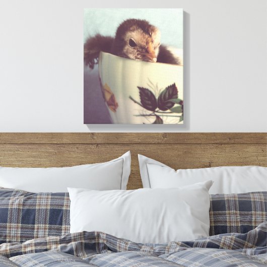 Gewoon Chillin hier in deze Teacup Canvas Afdruk (Insitu (Slaapkamer))